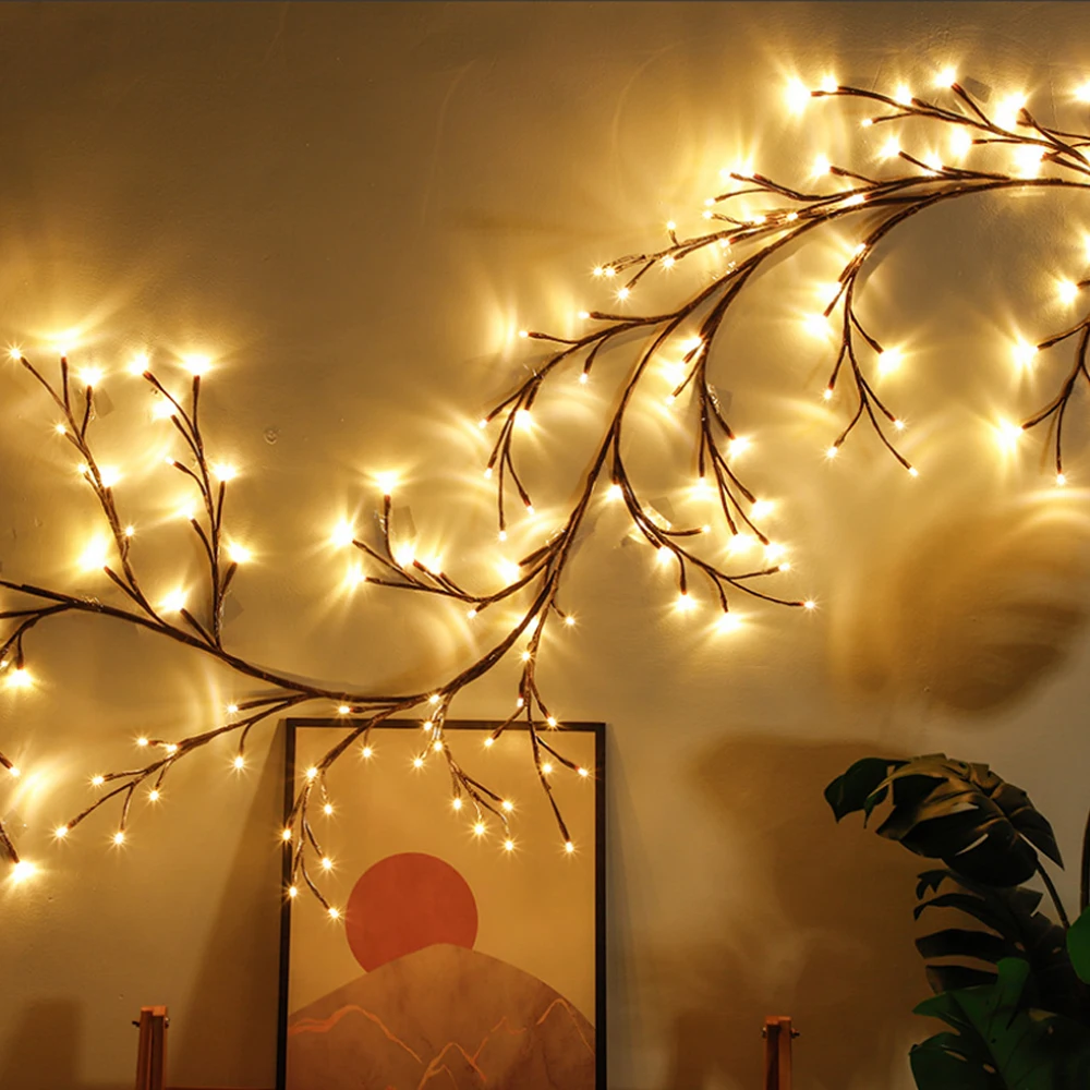 

Lighted Vine Tree for Home Bendable Branch Lights Indoor Willow Tree 144LED Lights for Christmas Party Wedding Wall Bookshelf