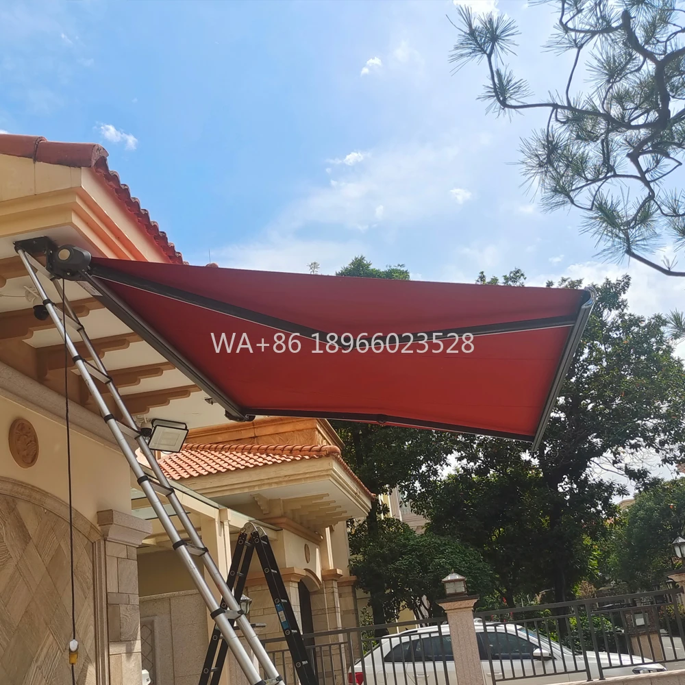 

Patio Porch Sunshade Heavy Duty Aluminum Alloy Waterproof Awning Folding Arm Motorized Retractable Outdoor