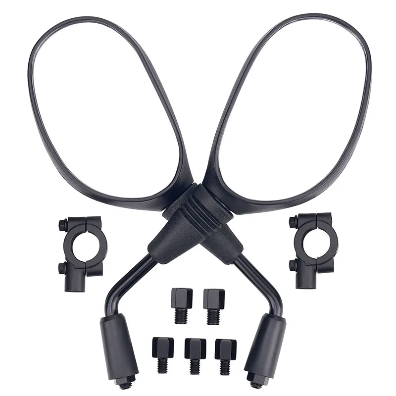 8MM 10MM Motorcycle Left Rearview Mirror For Handlebar ATV Accessories Scooter Snowmobile Mope 360 Degrees Ball-Type Adjustment