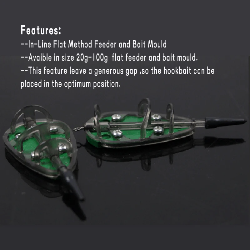 JIGEECARP-야외 잉어 낚시 도구, 인라인 방식 피더 및 몰드 세트, 퀵 릴리스 미끼, 잉어 바벨 거친 미끼 도구, 1 세트