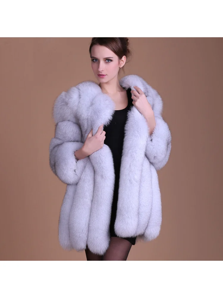 

European American Winter Heavy Synthetic Fur Top Coat Colorful Fashion Plush Urban Commuting Socialite Simple Comfortable Jacket