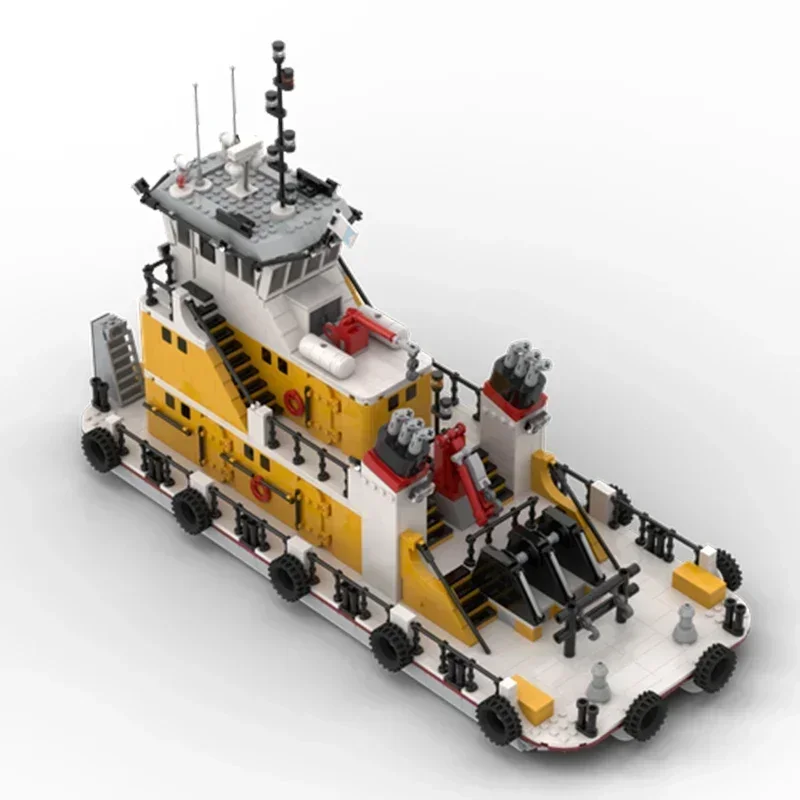 Bloques de construcción Moc, modelo de barco militar, puerto de propulsión, tecnología de remolque, bloques modulares, regalos, juguetes para niños, conjuntos DIY de montaje