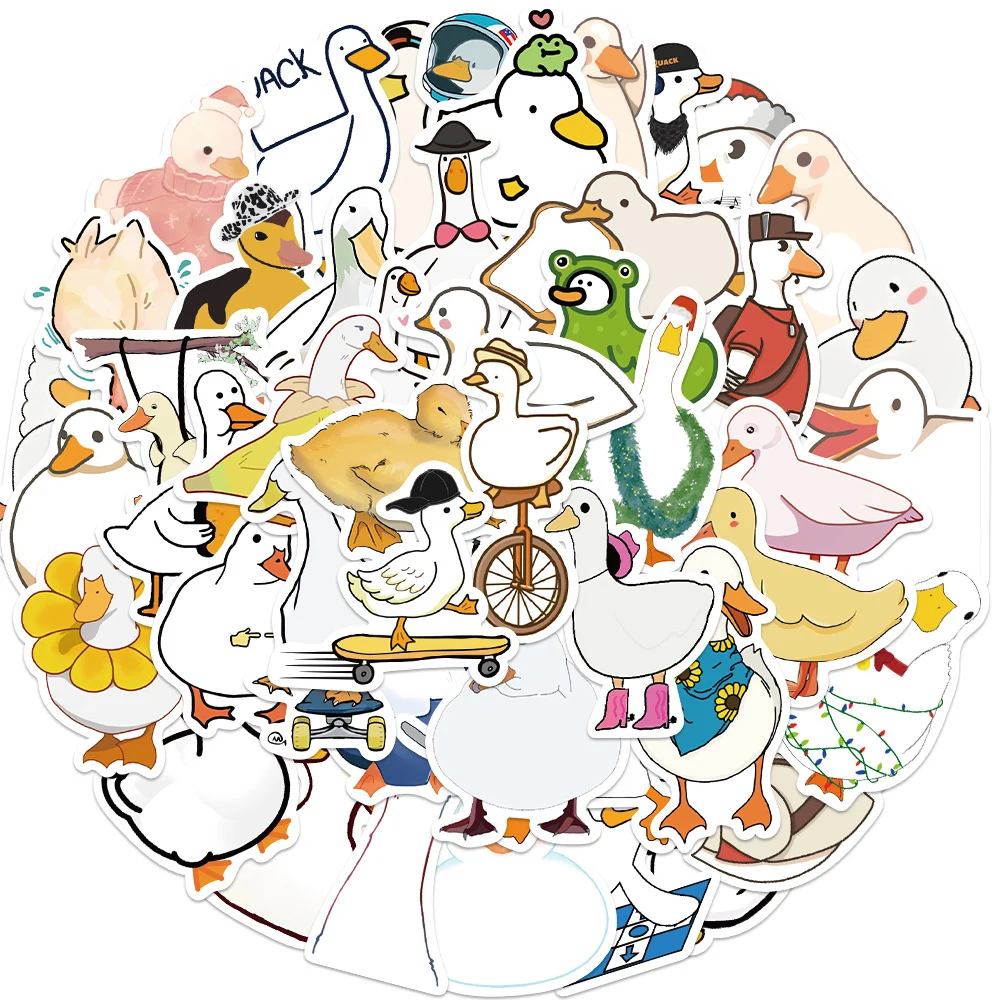 10/30/50PCS Cartoon Cute Duck Children Stickers Animals Decals Kids Toy Notebook Laptop Diary Luggage Phone Decoration Sticker