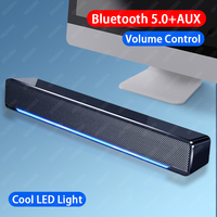 2024 LED Computer Speakers TV Sound Bar AUX Wired Wireless Bluetooth Speaker Home Theater System USB Gaming SoundBar for PC