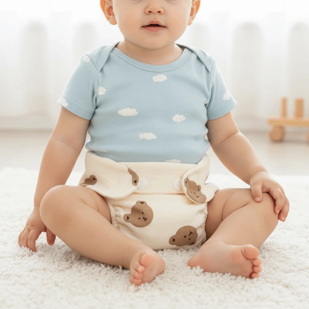 Reusable Eco-Friendly Baby Training Pants Pure Cotton Washable Infant Shorts Gauze Material Waterproof Cloth Baby Diaper Daily