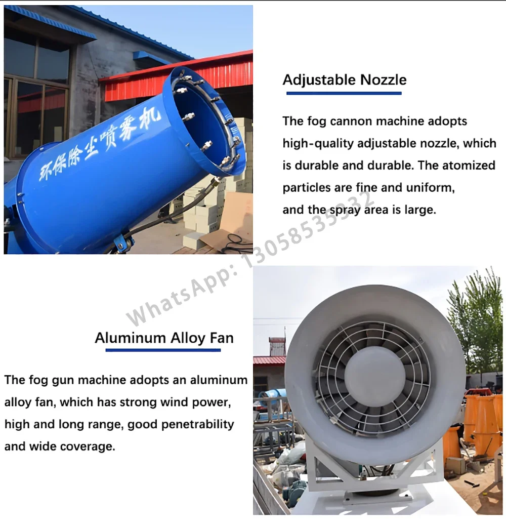 YG Customized Industrial Dust Suppression Fog Cannon Machine, Fog Cannon Dust Control Systems Security Water Mist Machine, Fog C
