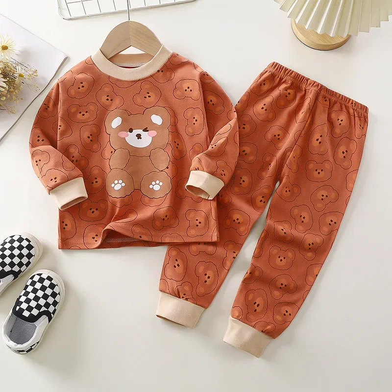 Cartoon Kid Sets2023Cotton Baby Girl Clothes Cute Animal Sets Girl  Top+pant Sets Toddler Clothing Baby Boy Clothes Pajama Pants