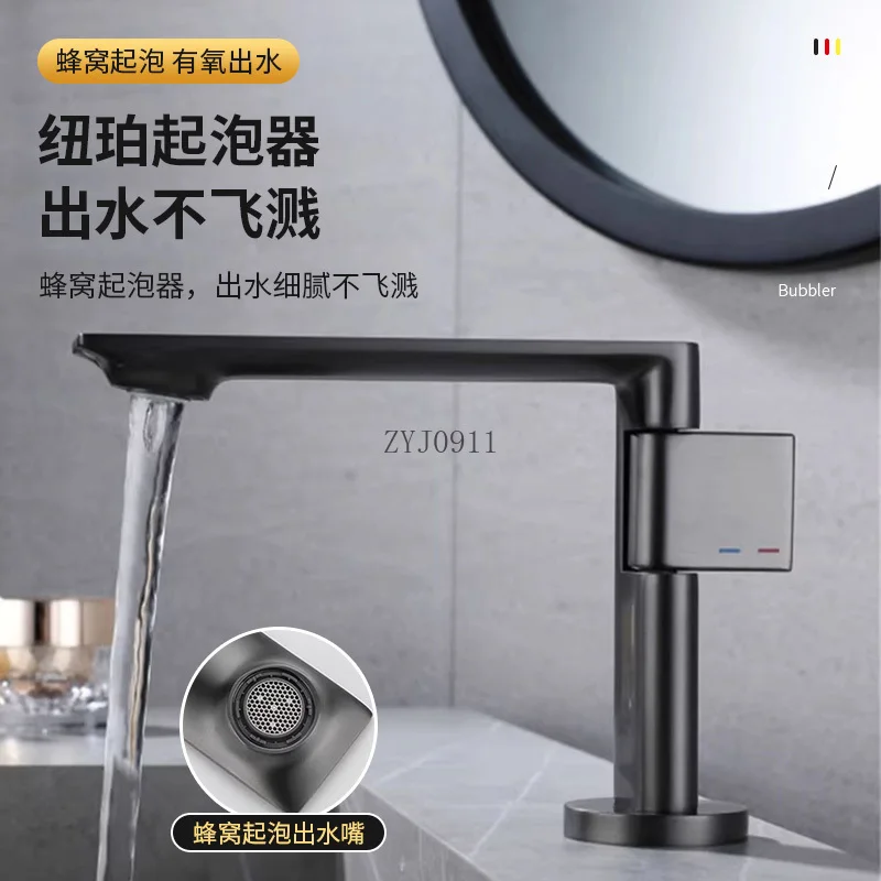 Rubinetto per lavabo da bagno Gun Ash rubinetto caldo e freddo Rubinetto per lavabo interamente in rame