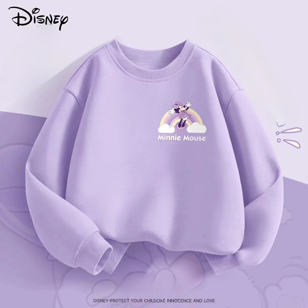 Spring Baby Girls Clothes Sweet Disney Minnie Printed Sweatshirts Children Fashion Long Sleeve T-Shirts Top Casual Pullover