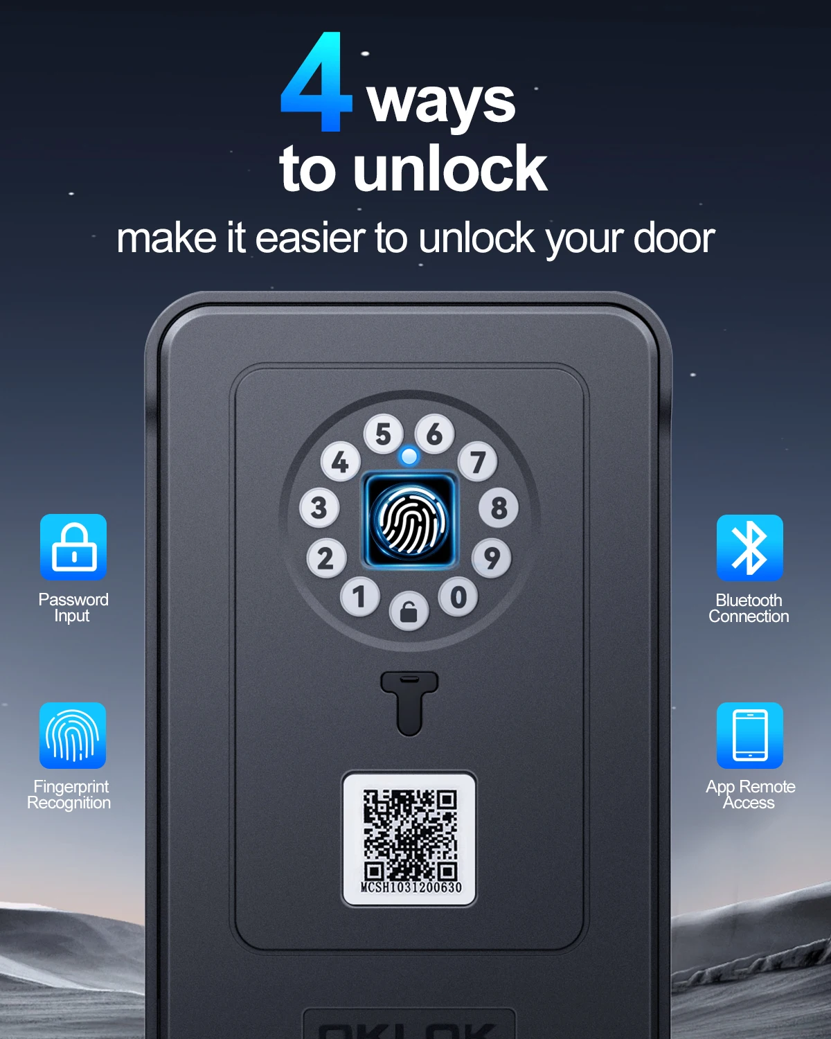 Wireless Smart Lock Box Bluetooth Storage Lock Box Wall Mount Security Anti-theft Lockbox Password Safe Key Box