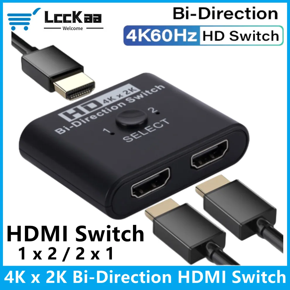 

4K HDMI-Compatible Switch Splitter Bi-Direction 1x2/2x1 HDMI-compatible Switcher 2 in1 Out for PS4/3 TV Box Switcher Adapter