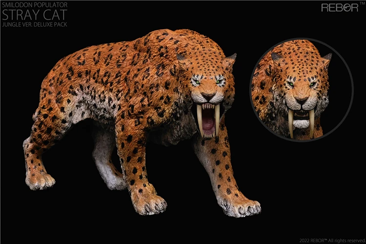 Britain REBOR Smilodon Populator Model 26cm Ancient Extinct Life Model Toy Machairodontinae Sabre-Toothed Tiger Smilodon