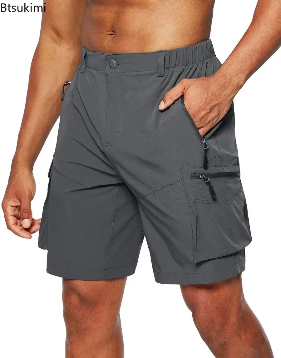 Men's Summer Quick Drying Cargo Shorts Camping Hiking Outdoor Casual Sport Short Pants Multi-pockets Design Work Shorts for Men