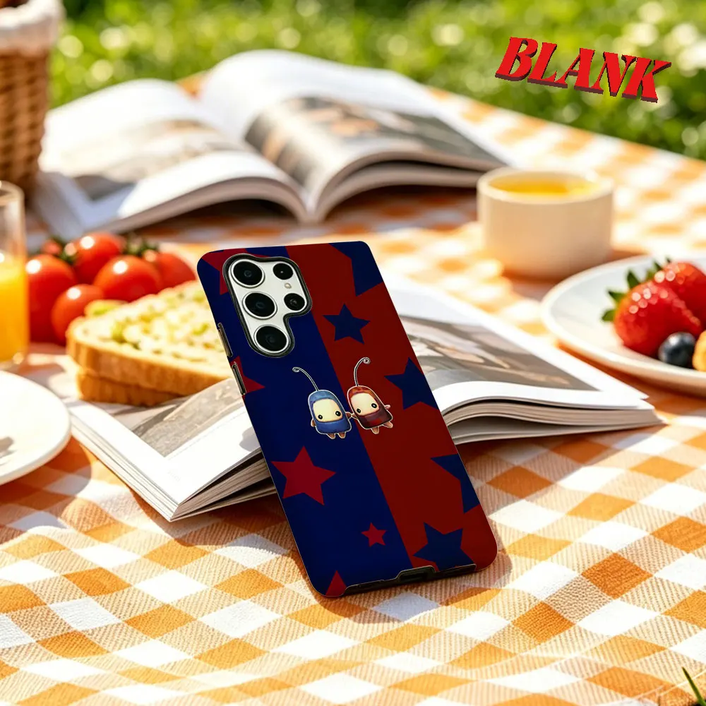 Red & Blue Star Character For Samsung Galaxy Phone Case S23 A57 S20 S25 FE S26 Plus S24 Ultra A56 A37 2-IN-1 Shockproof Bumper