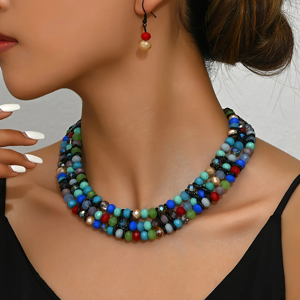 1 necklace +1 pair of earrings, Boho style, gift for girlfriend and wife, party and date wear jewelry!