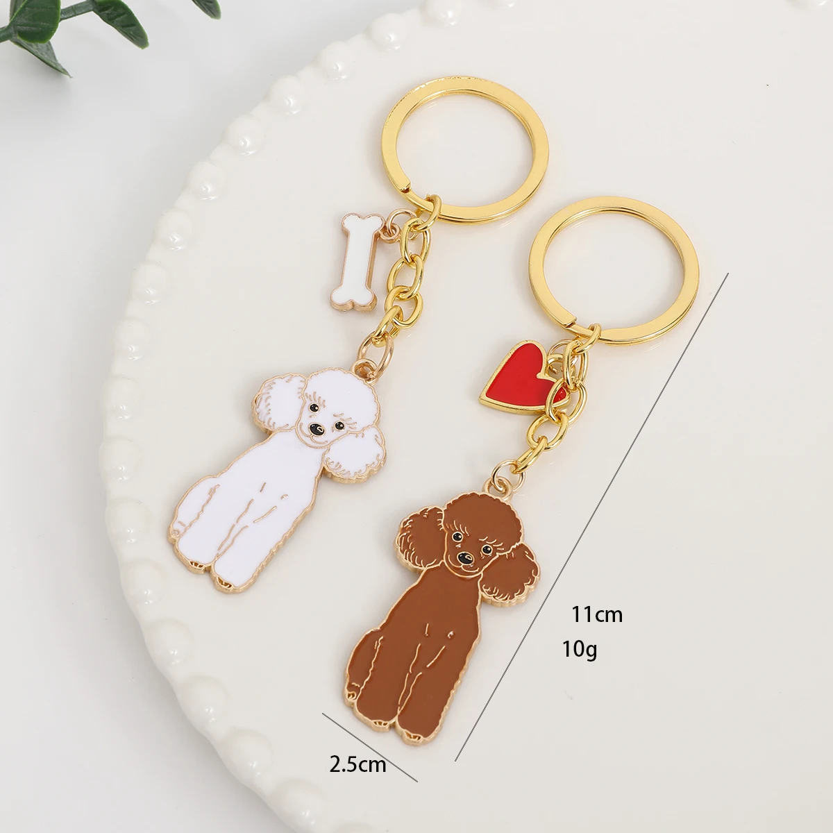 1PCS Metal Teddy Poodle Cute Dog Keychain Pendant For Bag Women Men charm Love Jewelry gifts Car keyring