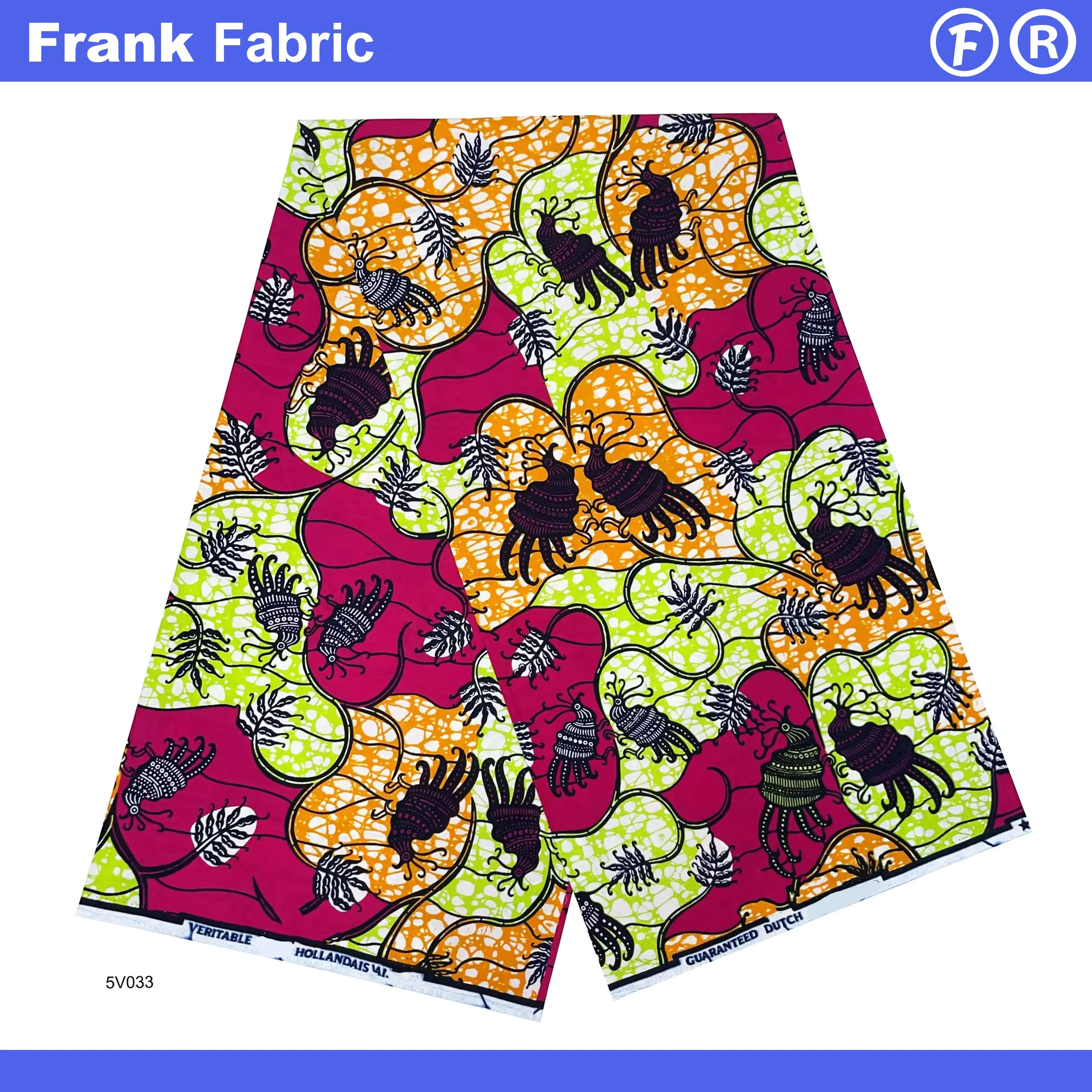 

Голландская ткань Анкара, батик, краска, настоящий воск, африканская ткань с суперпринтом, 6 ярдов, плотный хлопок, предварительно промытый для шитья платья FF2507.037