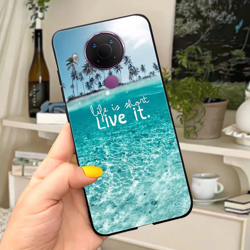 لنوكيا 5.4 حافظة لينة سوداء سيليكون الهاتف الغطاء الخلفي لنوكيا 5.4 حافظة Nokia5.4 TA-1333 TA-1340 TA-1337 TA-1328 TA-1325 Cat