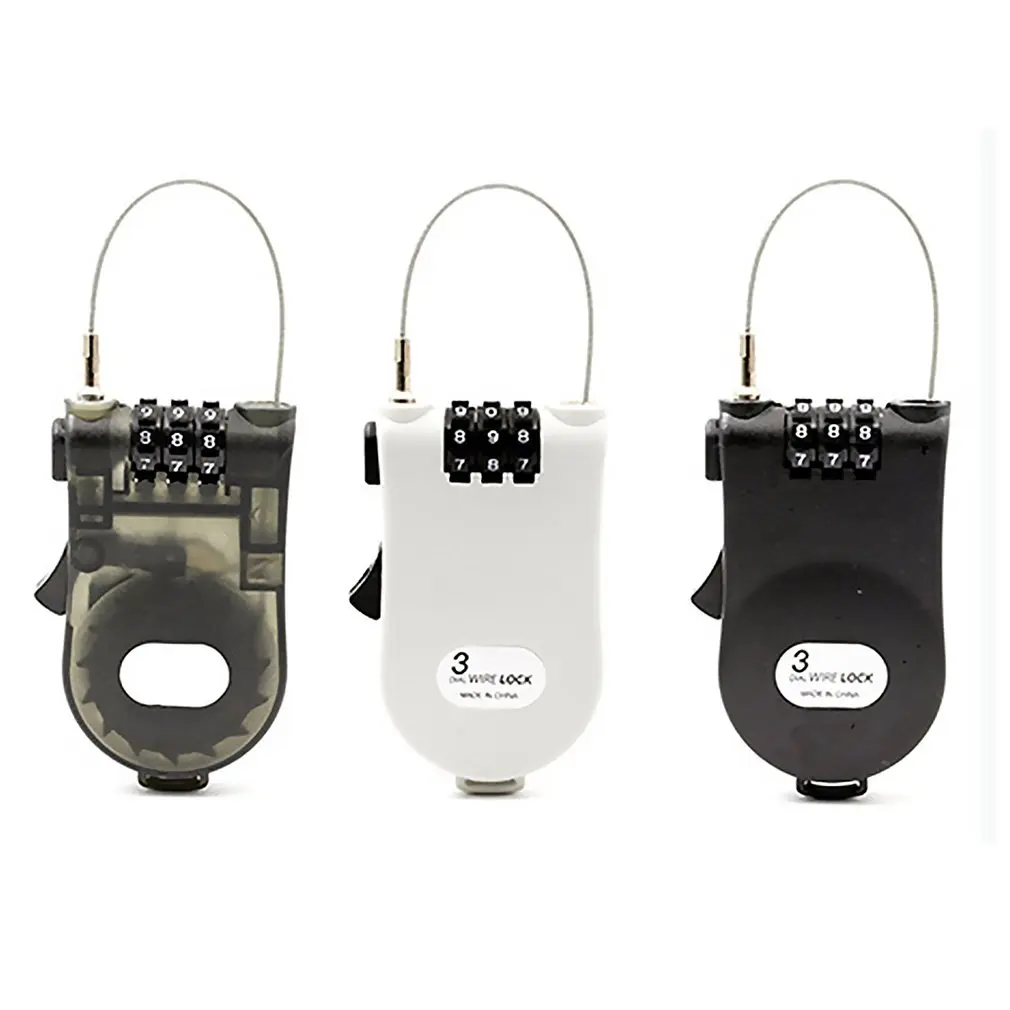 

Hot Password Lock For Bike Code Lock Telescopic Wire Rope Steel Cable Suitcase Car Sled Bicycle Helmet High-precision Code Wheel