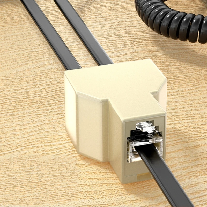 RJ11 6P4C/6P2C Telephone Splitter 2Way Telephone Splitters Phone Line Splitter For Easy Double Connection Installation