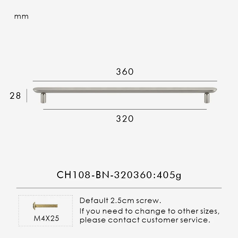 Nurlin massief messing effen minimalistisch Italiaans modern design kastladen T-bar handvat verlengde kledingkast kastdeur pull CH108