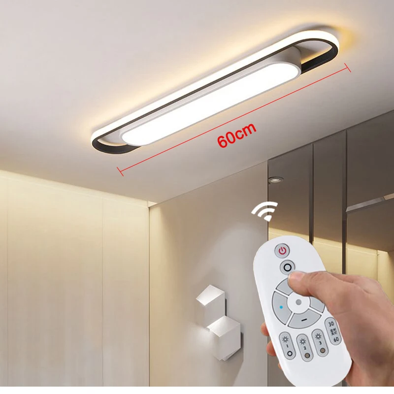 Imagem -02 - Retangular Controle Remoto Led Luz de Teto Lustre Montado Superfície Mutável Sala de Estar Sala de Jantar Cozinha 40cm