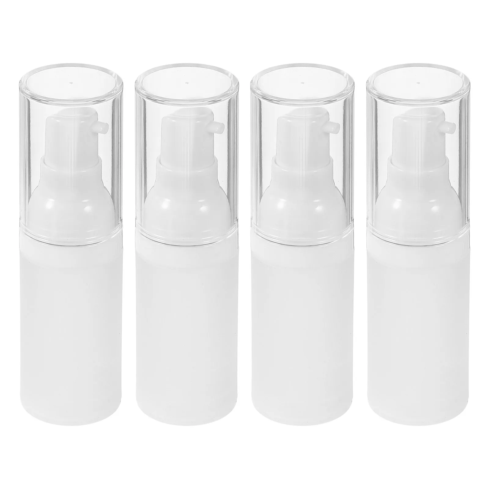

4pcs Airless Plastic Vacuum Bottles Portable Matte Body Lotion Containers Travel Storage Dispenser For Serums Creams