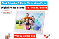 10.1 Inch Digital Photo Frame,Picture Frame HD Screen Support Photo/ Video/ Music/ Clock/ Calendar Functions For Gift