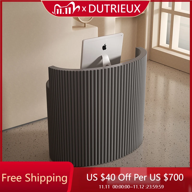 

Checkout Black Reception Desks Light Luxury Wood Design Counter Reception Desks Service Commericial Bureau Office Furniture