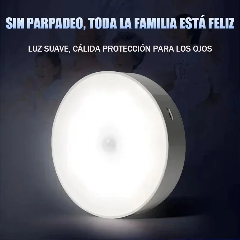 LED circular night light  portable emergency light that can be held and hung on the wall  with soft and warm light