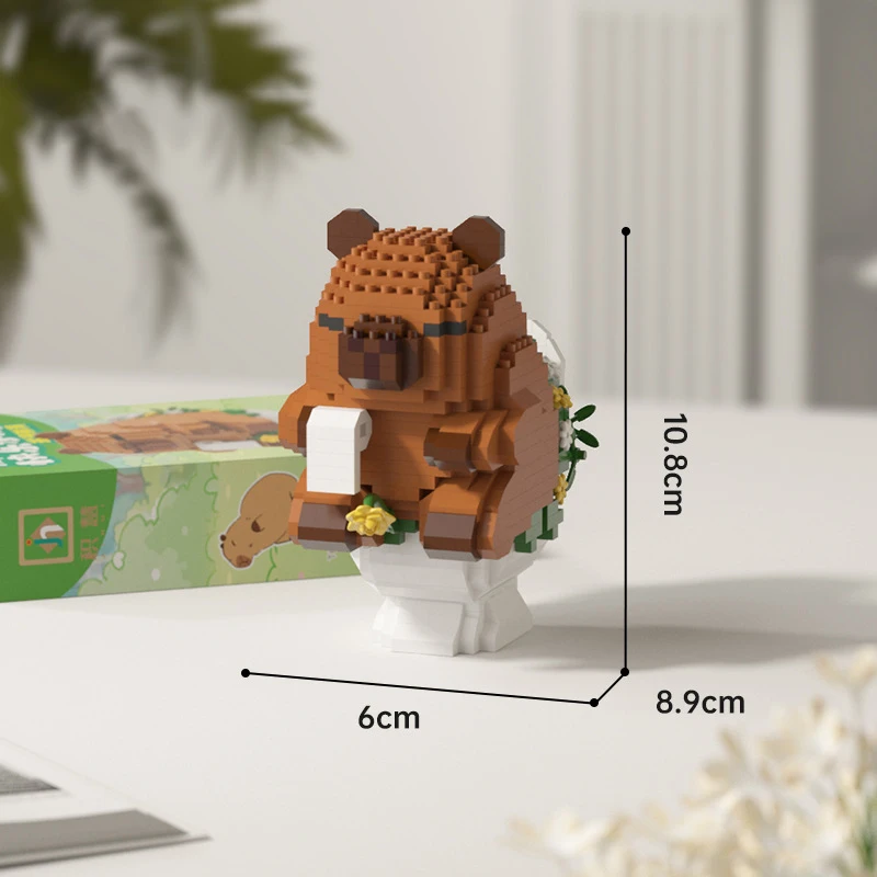 Leuke Capybara Micro-bouwstenenset Leuk vroeg educatief STEM DIY dierenmodel speelgoed voor kinderen jongens meisjes vakantiecadeau