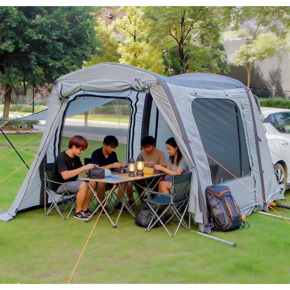 210D Oxford Inflatable Car Rear Tent Waterproof Large Space Outdoor Camping Tent for Self Driving Tourism Barbecue Tunnel Yurt