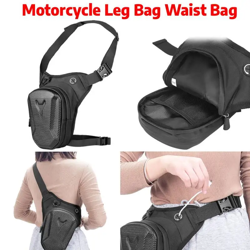 Motorcycle Leg Side Bag EVA Hard Shell Outdoor Casual Waist Bags Motorbike Travel Hiking Mountaineering Waterproof Backpack