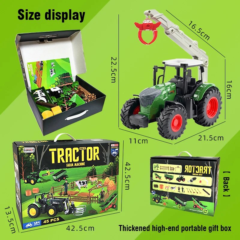 RC Car Farmer Farm Tractor Truck Sliding Simulation Inertia Combine Harvester Engineering Vehicle Kids Toys Boy Birthday Gift