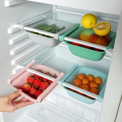 Refrigerator Organizer Drawer Basket Refrigerator Pull-out Drawers Fresh Spacer Layer Storage Rack Fresh Partition Container