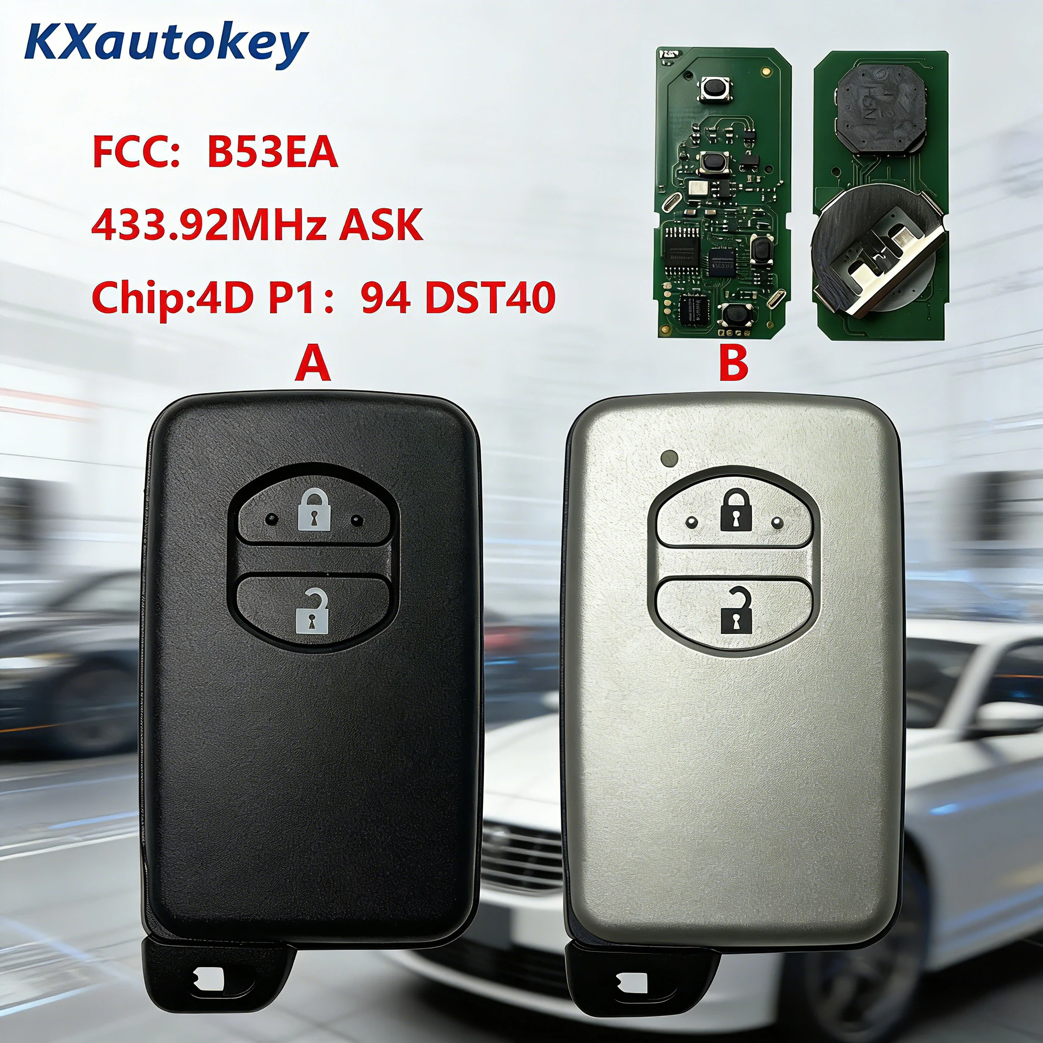 

KXK007058 For Toyota Land Cruiser 2008+ FCCID-B53EA Chip-4D P1 94 DST40 433.92MHz Programmable Smart Key For Toyota