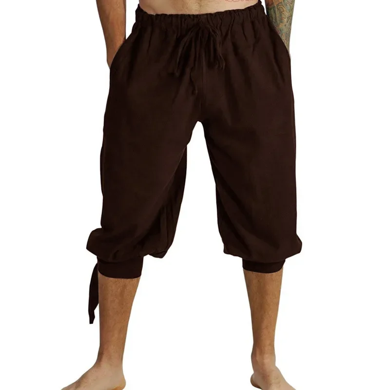 Pantalones medievales renacentistas para hombres, disfraz de pirata Vikingo, pantalones sueltos de Cosplay, pantalones bombachos de disfraz de jinete, disfraz de castañas