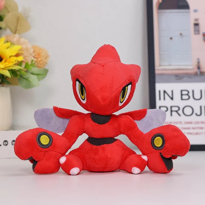 16cm Red Scizor Pokemon Plush Toys Anime Doll Cute Kawaii Mantis Pokémon Plushie Birthday Stuffed Gift for Children Christmas