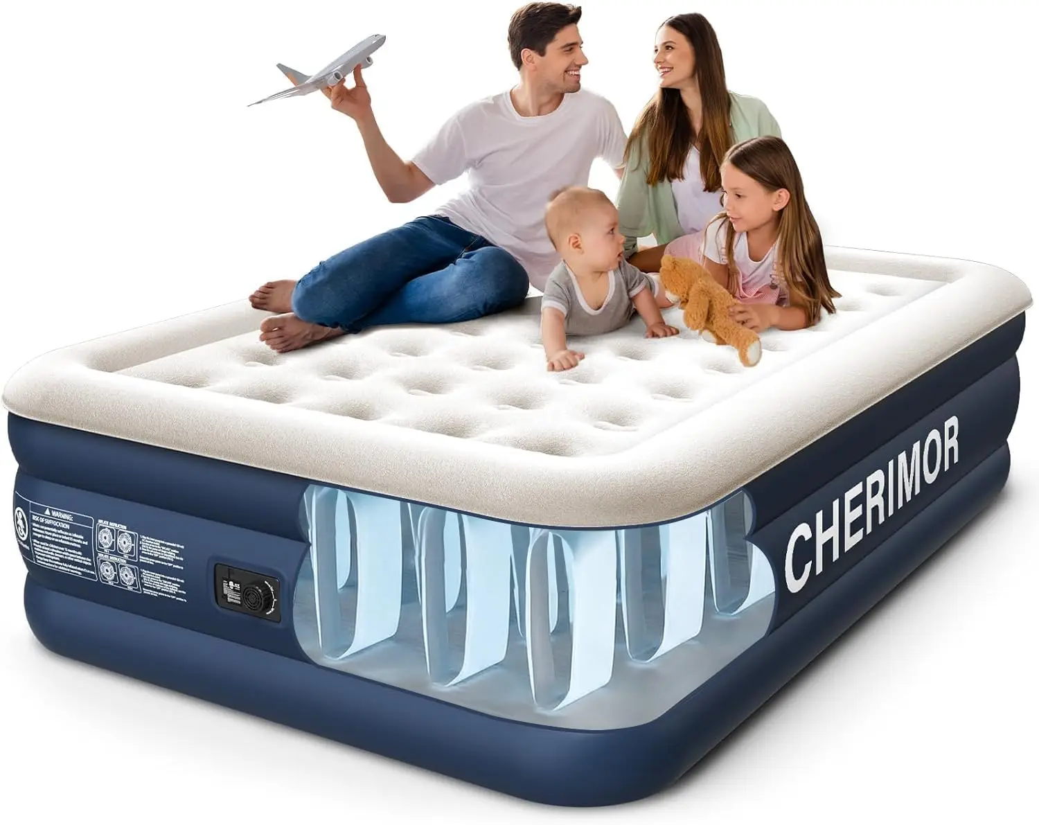 

Queen Air Mattress with Built-in Pump, 18" Elevated, 800lbs Capacity, Fast 3-Min Inflation, 48Hr Leak-Tested