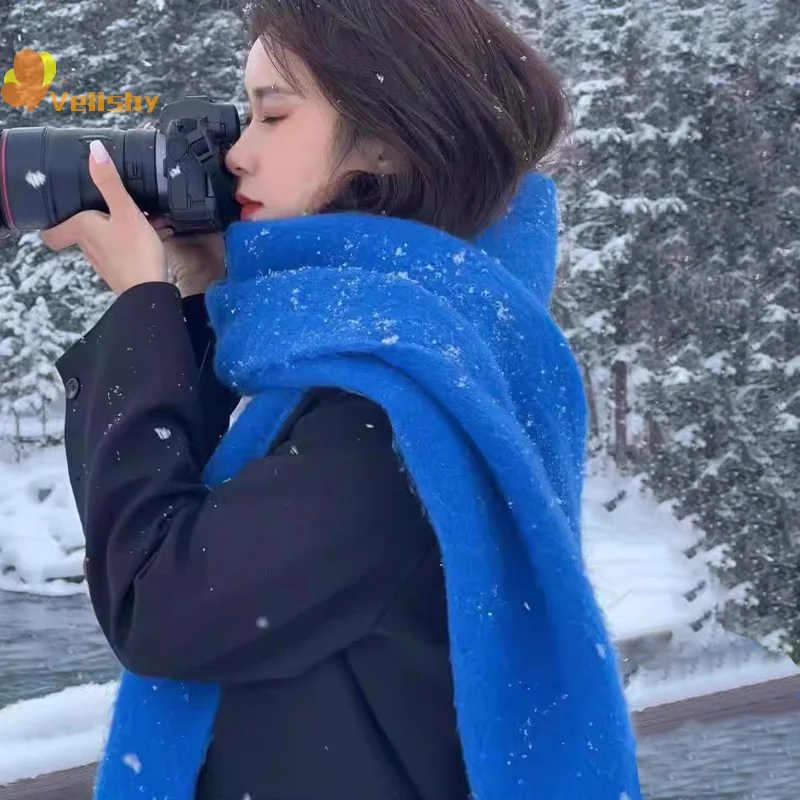 Einfarbig Dicken Großen Schal Frauen Männer Herbst Winter Koreanischen Stil Student Alle-spiel Schal Warme Neck Schal