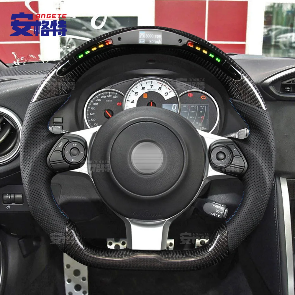 

Подходит для Toyota 86 Subaru BRZ, старая ручная работа, штампованная кожа, модификация рулевого колеса автомобиля из углеродного волокна