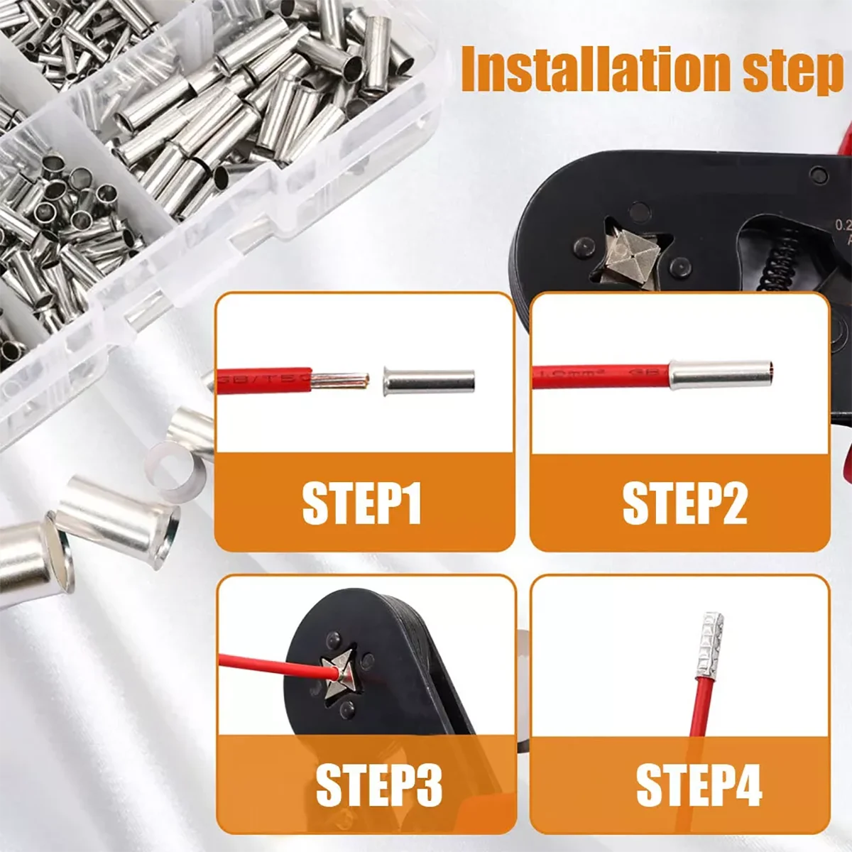 600/1200 قطعة من النحاس المطلي بالقصدير غير معزول حلقات طرفية تجعيد نهاية الحلقات نهاية الحبل سلك كهربائي وصلات كابل لصق #6
