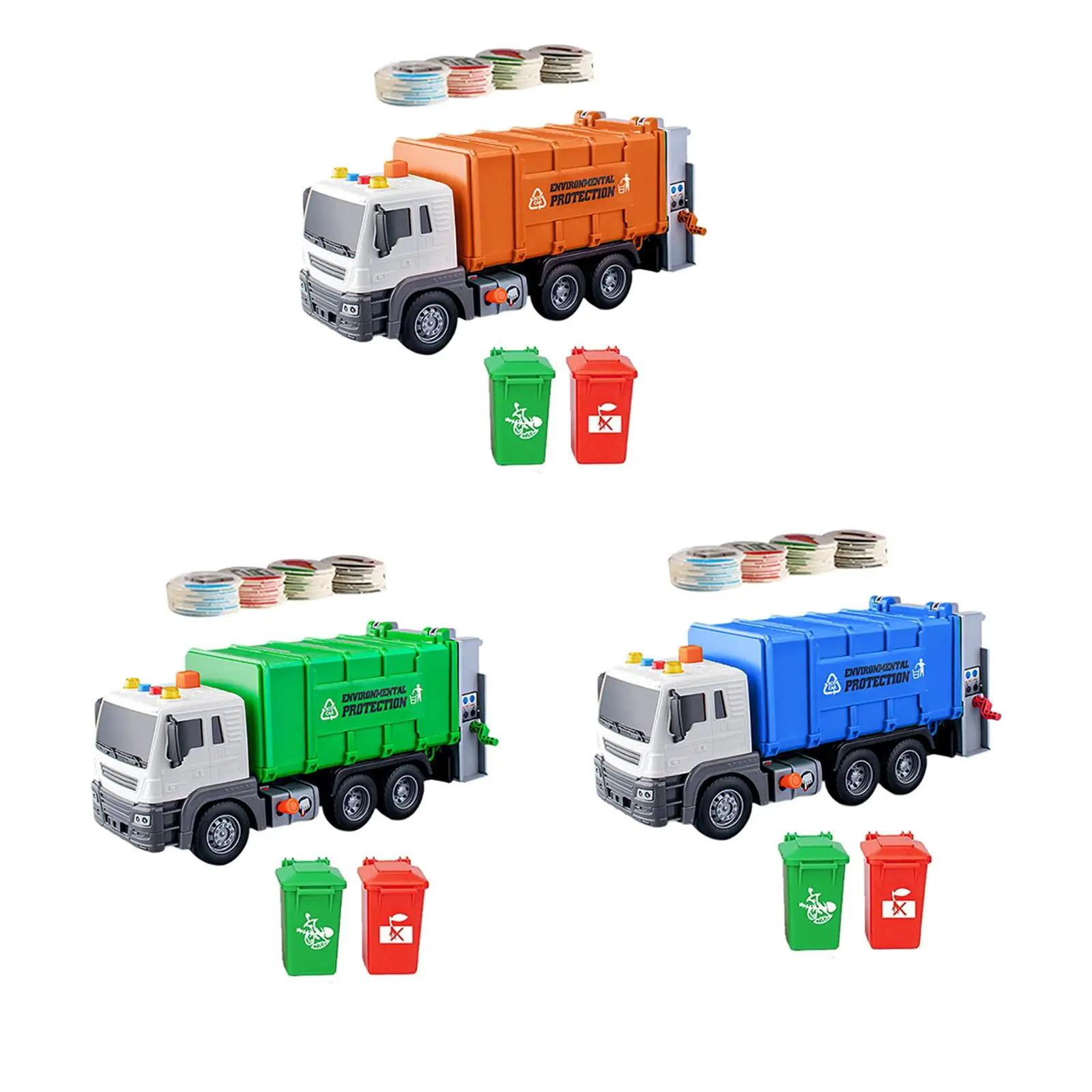 

Garbage Truck Toy with Lights and Sounds Push and Go Car Trash Truck Toy for Age 3-7 Years Old Children Boys Girls Preschool