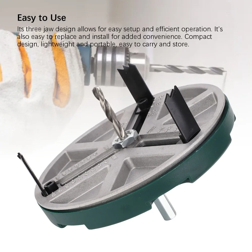 3 Blades Adjustable Hole Saw Adjustable Range Adjustable Round Hole Opener Tool Round Hole Design Multifunction