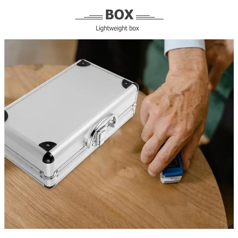 1pc Lockable Tool Case Suitcase Aluminum Alloy Hard Case Tool Storage Box Mechanic Tool Carrying Case Metal Toolbox Organizer