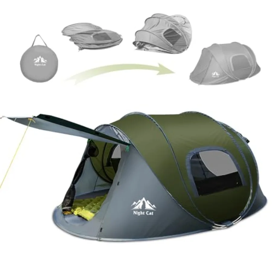 

Pop-up Camping Tent: 2 Person Tent for Outdoor Use, Polyester Fabric, Gray, Waterproof and Instant Setup