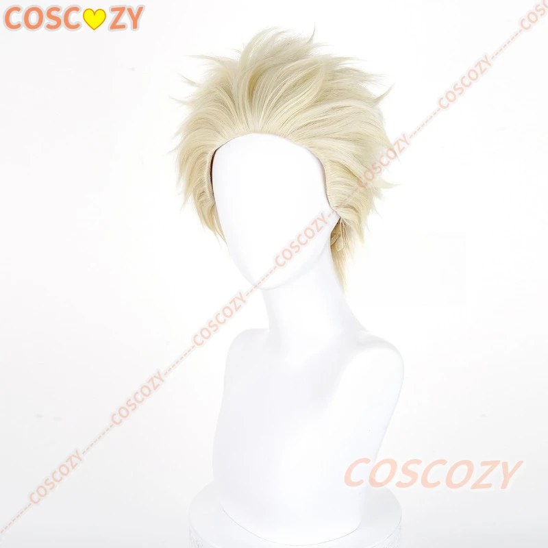 Rintaro Tsumugi Cosplay Wig Anime The Fragrant Flower Blooms with Dignity Blonde Short Hair Halloween Party for Women Men Boys