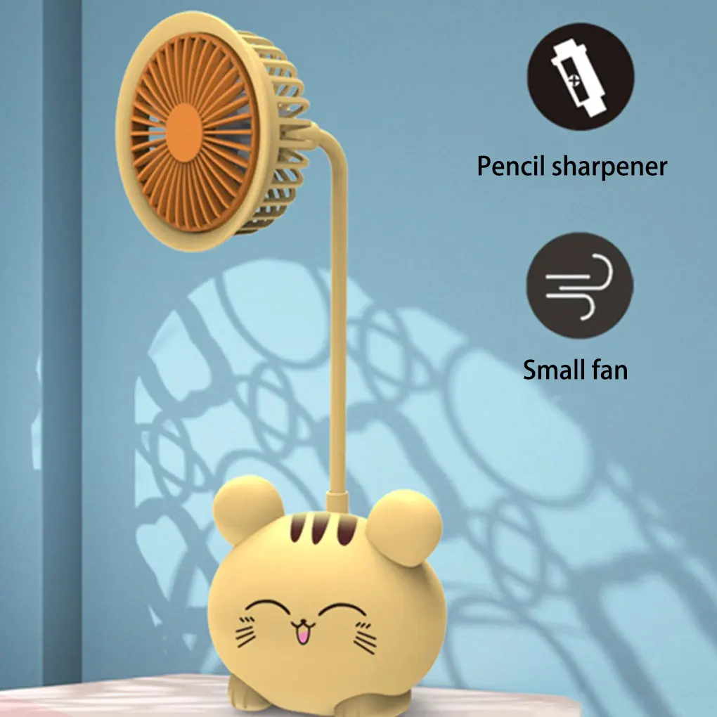 New Handheld Small Fan Portable Creative Min Multifunction Student Pencil Sharpener Fan USB Charging Desktop Fan