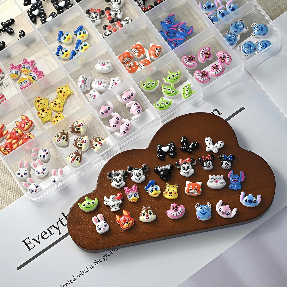 120 Uds. De dijes 3D de punto mixto para decoración de uñas de Ángel, piezas de uñas de monstruo alienígena Sullivan bonitas para decoración de manicura de personaje de Anime para niña