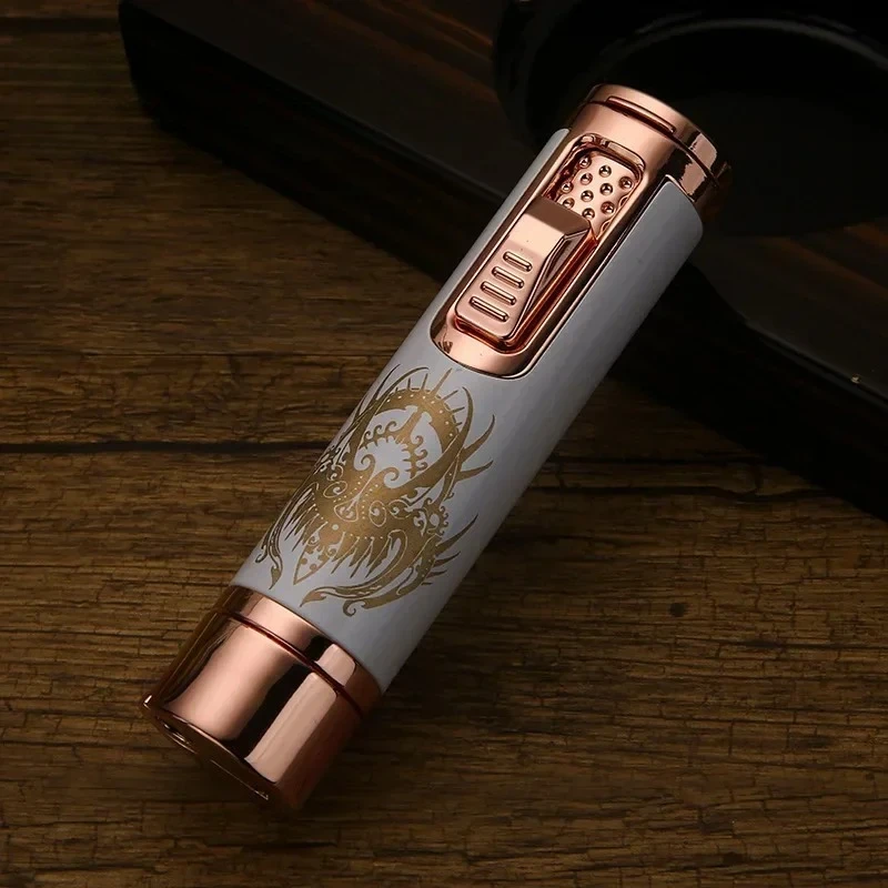 2026 NEW HONEST Windproof Jet Flame Lighter - Butane-filled Metal Torch with Cigar Punching Tool for Outdoor/moxibustion